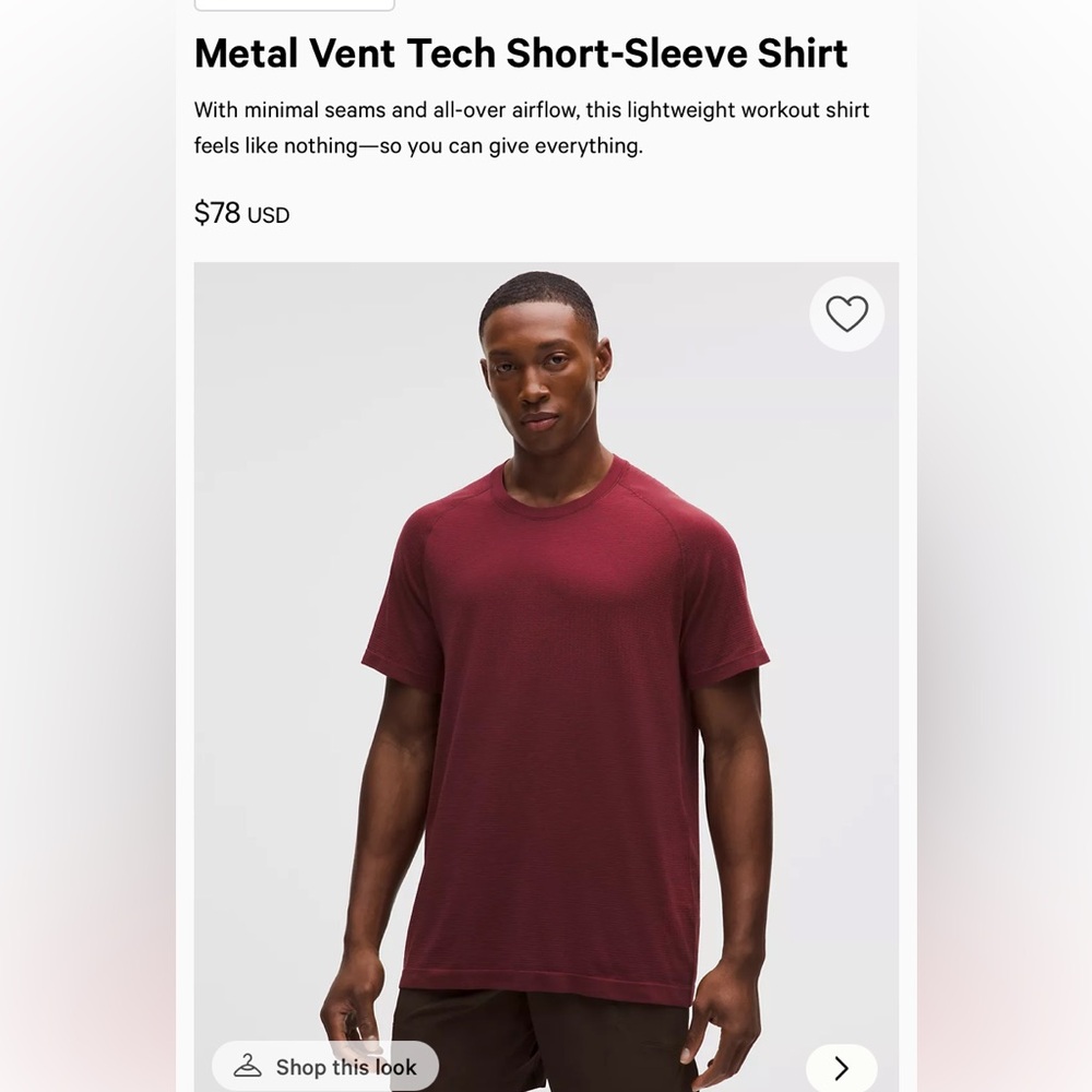 Lululemon Metal Vent Short Sleeve